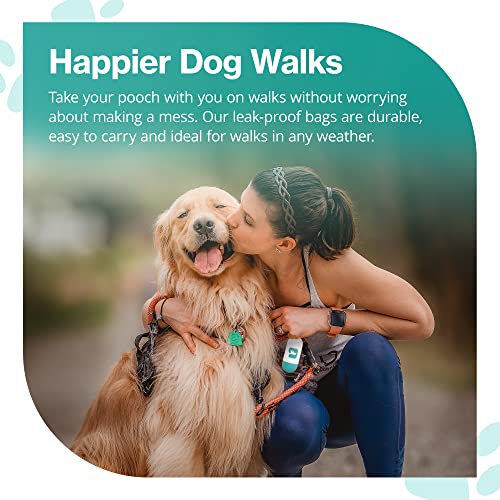 Pawpail Dog Poop Bag Holder With Carabiner Clip - Durable & Leakproof Dog Waste Bag Dispenser - Includes 1 Roll Of 15 Premium Poop Bags For Walking Dogs, Mild Floral Scent #TOP6