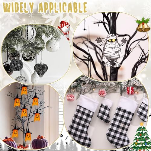 image for JUNEBRUSHS 600PCS Halloween Ornament Hooks, Ornament Hangers with Snap