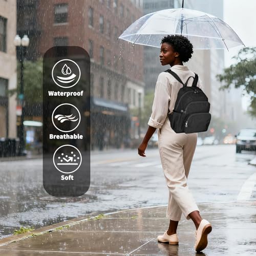 Image of Small Size Nylon Waterproof Backpacks for Women Fashion Cute Backpack Accommodates 14-Inch Laptops Suitable for Daily Commuting Shopping and Hiking Men Use