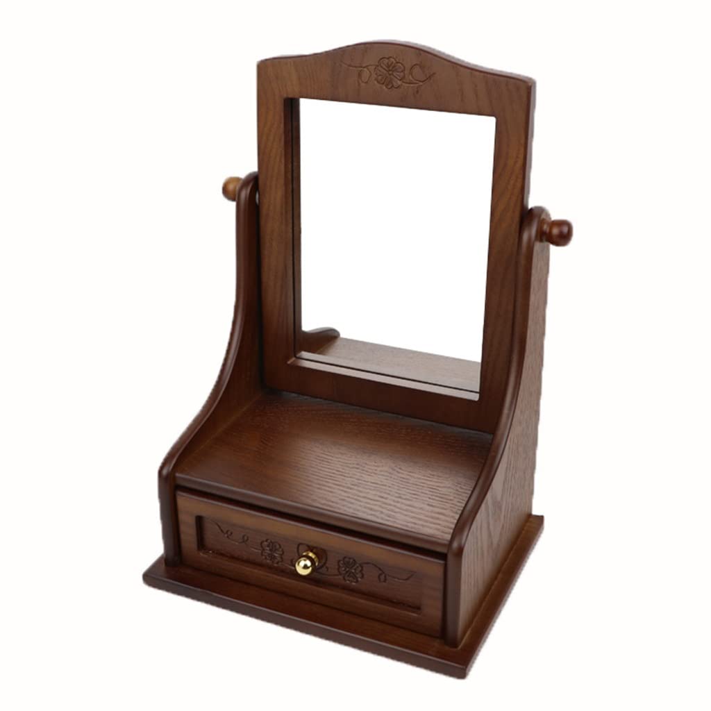 Organisateur de bijoux de voyage avec grand miroir de maquillage de bureau