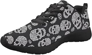 Dellukee Skull Print Walking Shoes for Women Mesh...