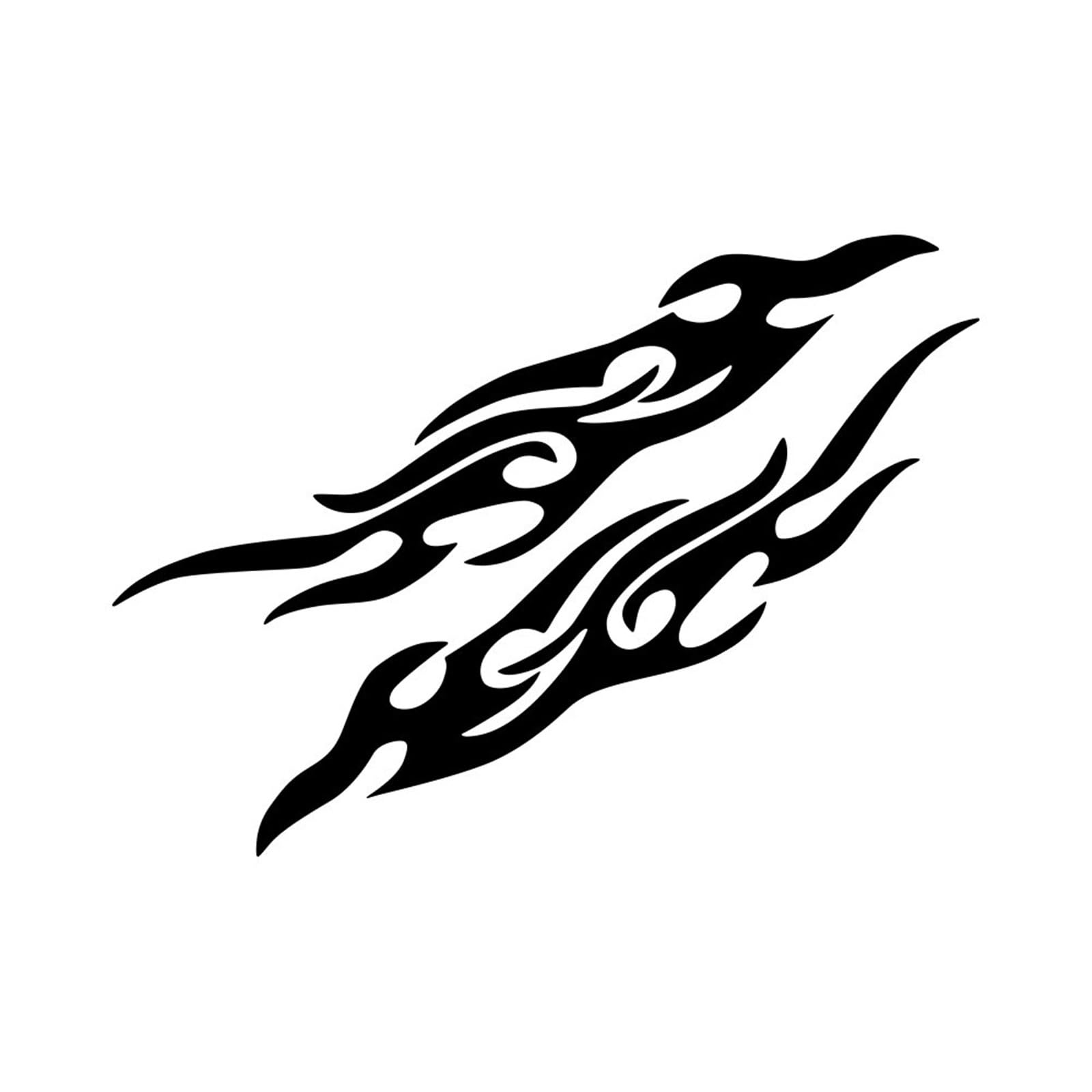 HAfgDJ 2pcs Motorcycle Sticker Flame Element Totem Car Body Scratch Cover Decals Vehicle Exterior Creative Accessories