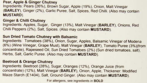 Mrs Bridges Chutney Collection, 3.5 Ounce (Pear, Apple & Ginger, Ginger & Chili, Sun Dried Tomato & Balsamic, Beetroot & Orange) - Thumbnail 3