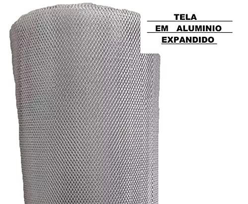 Tela Anti Insetos 30cm x 100cm em Alumínio Expandido (não desfia) para Ralos - Ficone & Reis