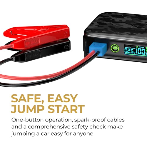Halo Bolt PaL 1000 Portable Car Jump Starter | USB-A & USB-C Charger Ports, Digital Display, Powers Multiple Devices, Detachable Power Bank & Emergency Flashlight, Jumps Cars SUVs & Trucks — Purple - image 2