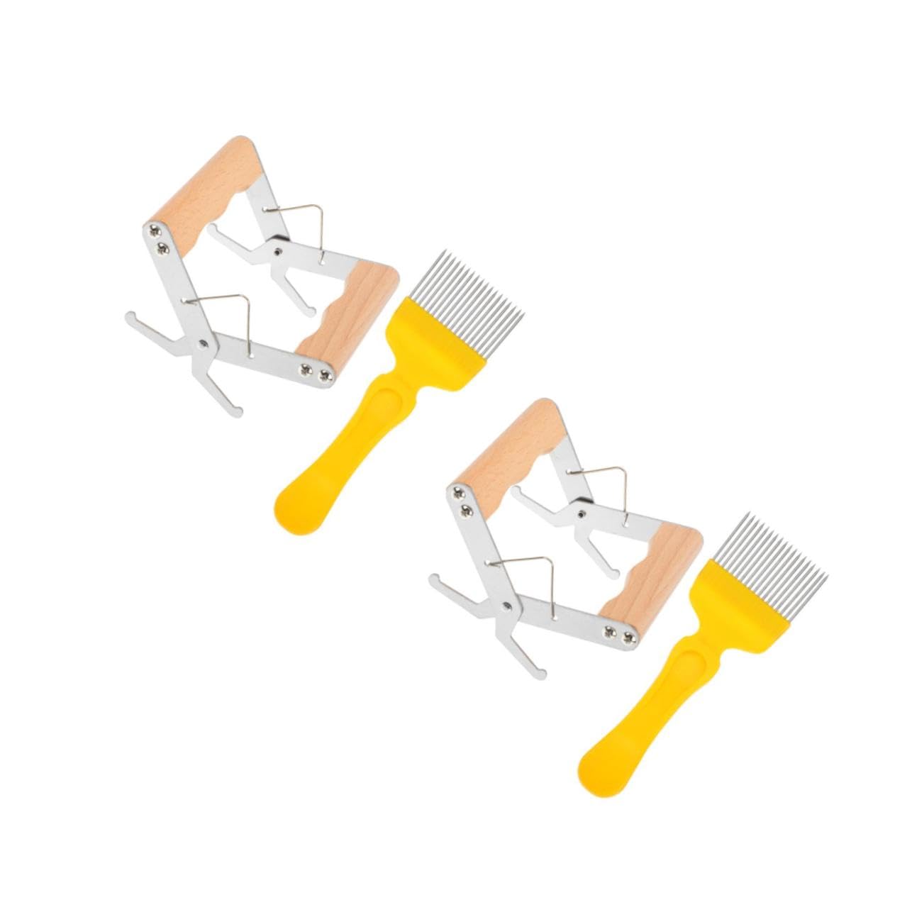 BESTonZON 2 Set Strumenti per Apicoltura Inossidabile con Pinza per Telaio e Disopercolatrice Strumenti Professionali per Apicoltori Facili da Usare e Portatili Completi per Esigenze