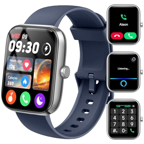 Reloj Inteligente Hombres Mujeres con Bluetooth Llamadas, Alexa Smartwatch, 1.83'' Fitness Watch con frecuencia cardíaca sueño SpO2 Monitor,100+ Modo Deporte,IP68 Reloj Impermeable Android iOS