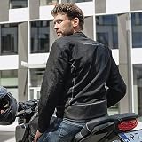 REBELHORN Wave kurtka motocyklowa dla mężczyzn, tkanina, siatkowe panele wentylacyjne, ochraniacze na łokcie i ramiona poziom 2 | kieszeń na plecy