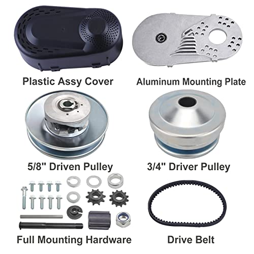 Batoneco 30 Series Torque Converter Kit For Predator 212Cc 6.5 Hp 3/4" Bore Clutch 10T #40/41/420 And 12T #35 Chain Replaces Go Kart Mini Bike Comet Tav2 30-75 Manco #TOP2