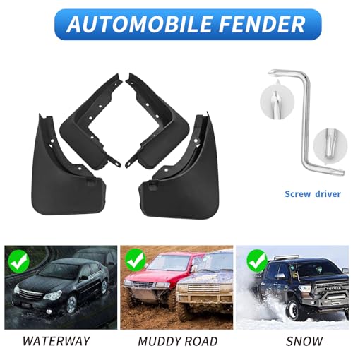 Image of Custom Fit for Mud Flaps 2020-2025 Mercedes-Benz GLB-Class GLB 250 Without AMG Package Mud Splash Guard Front and Rear 4-PC Set