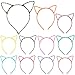 Manc GG Boutique Cat Ear Headbands Headwear Hair Head Bands Hair Accessories Wash Face Hairlace, Makeup Hairband Party Tool for Women and Girls Plastic 11PCS