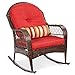 Best ChoiceProducts Wicker Rocking Chair Patio Porch Deck Furniture All Weather Proof with Cushions