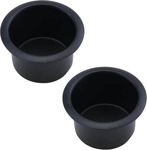 Tsnamay 2 portavasos de metal para automóvil, portavasos de aluminio, para sofá, reclinable, barco, patio, mesa de póquer, coche, camión, color negro