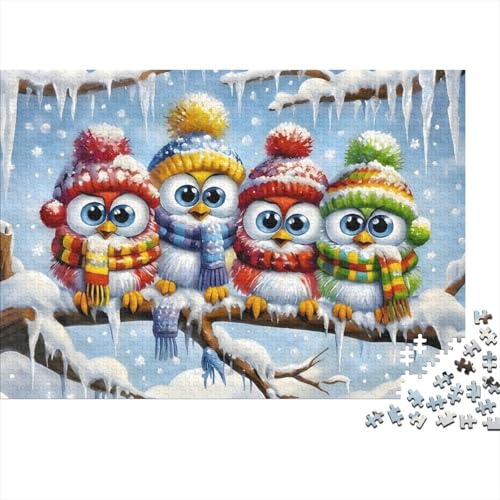 Puzzle de 1000 piezas contra el estrés, desconecta con la escena de hielo y pingüinos