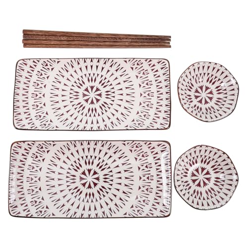 Set de platos japoneses de cerámica para sushi GALPADA miniatura 1