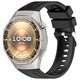 AWADUO Cinturino di ricambio compatibile con Huawei Watch GT6 Pro, in silicone, morbido e resistente, con sgancio rapido, accessorio per smartwatch (nero)