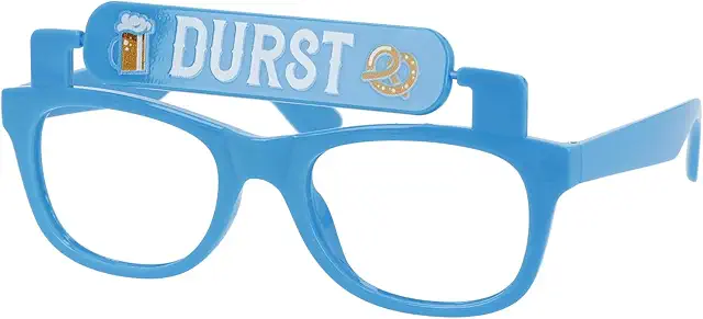 Folat 24080 Partybrille 'Prost/Durst' - Blå Festbrille för Mottoparty och Karneval