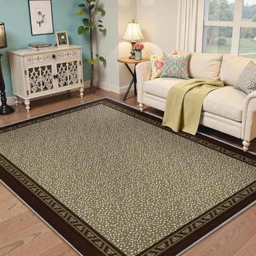Carpette vert olive 60x120 descente de lit en caoutchouc souple
