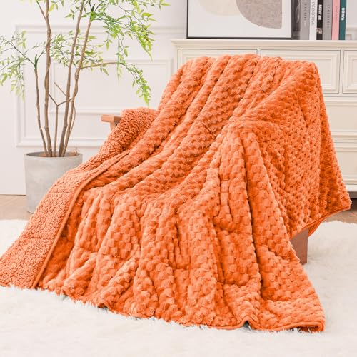 Super Fuzzy Weighted Sherpa Blanket 15 lbs Orange