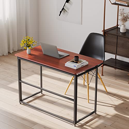 Ee Eureka Ergonomic FOLD-43T Eureka Ergonomic Folding Computer Desk, No Assembly Tables, 43 Inch Foldable Desk For Work Study Desk Gaming Desk Small Desk To Save Space Home Office Pc Desk Writing Student, Adjustable, Cherry thumb #1