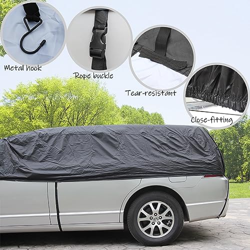 BEXITA Halb-Autoabdeckung, SUV, wasserdicht, für Vorder- und Rückseite, Windschutzscheibenabdeckung, schützt vor Sonne, Eis, Frost und Schnee