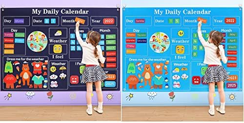 Dry Erase Calendar The Peanutshell Learning Calendar Wall Chart – Interactive Pocket Chart For Toddlers & Kids | Homeschool & Classroom Circle Time Board Whiteboard Calendar - View #2