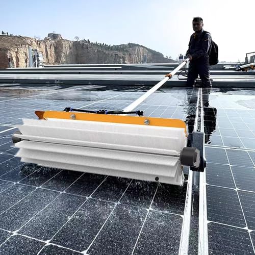Electric Solar Panel Cleaning Brush Telescopic Rotating PV Washer Extendable Facade & Window Cleaner Effective Solar Cleaning Tool for Home & Business