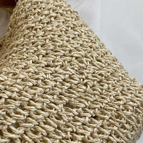 Stylish and Elegant Pleated Handle Bag Spacious Shoulder Bag Straw Crossbody Purse for Women4