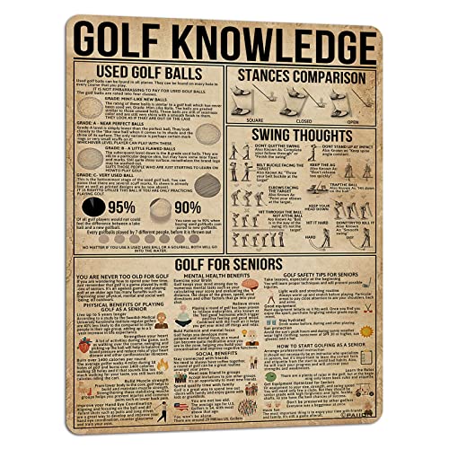 Golf – Knowledge Metal Signs Vintage Poster – Limited Edition – Metal Signs Vintage Poster Wooden Hanging Scroll Frame 16X12 Inch #TOP7