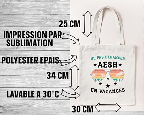 Groovy crea Tote bag aesh en vacances - cadeau pour aesh d'école fin d'année - cadeau avs aesh noël - aesh qui déchire – vue 5