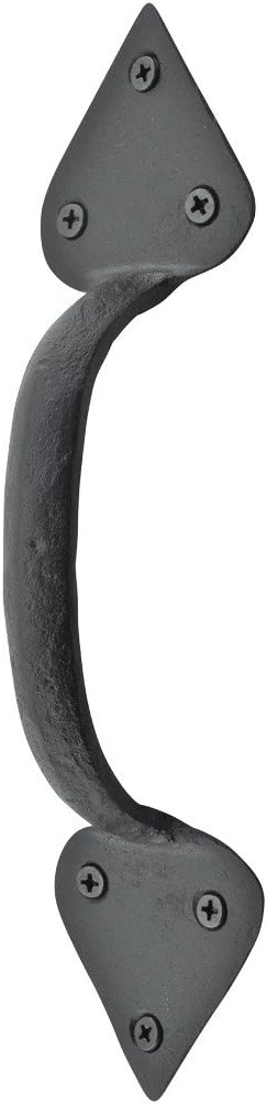 Renovators Supply Manufacturing Heart Tip Black Wrought Iron Cabinet Door Drawer Pull Handle 10"