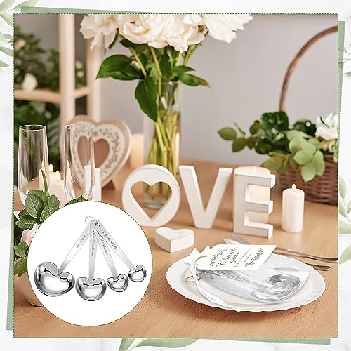 Umigy MEQ-230705-G 30 Set Heart Shaped Measuring Spoon Tea Spoons Wedding Baby Shower Favors For Guests Set Heart Shape Drawstring Organza Bag Gift Tag Rope For Wedding Bridal Shower Souvenir thumb #4