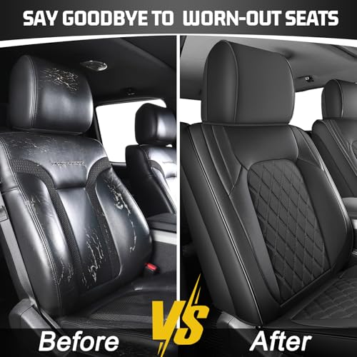 Image of Front Seat Covers for F150 2015-2026 SuperCrew, Leather Seatcovers