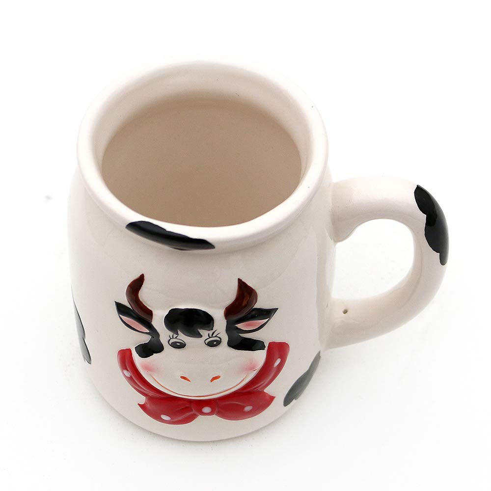Dekohelden24 Tazza XXL A Forma Di Mucca – Ceramica Dipinta A Mano, 580 Ml, Idea Regalo Simpatica