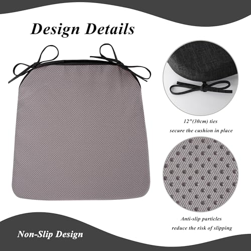 FlyGulls Seat Cushions for Kitchen Chairs Set of 4, Indoor Dining Room Chair Cushions with Machine Washable Cover and Non-Slip Bottom 16.5"X16"X2" (Black) by FlyGulls - Image 4