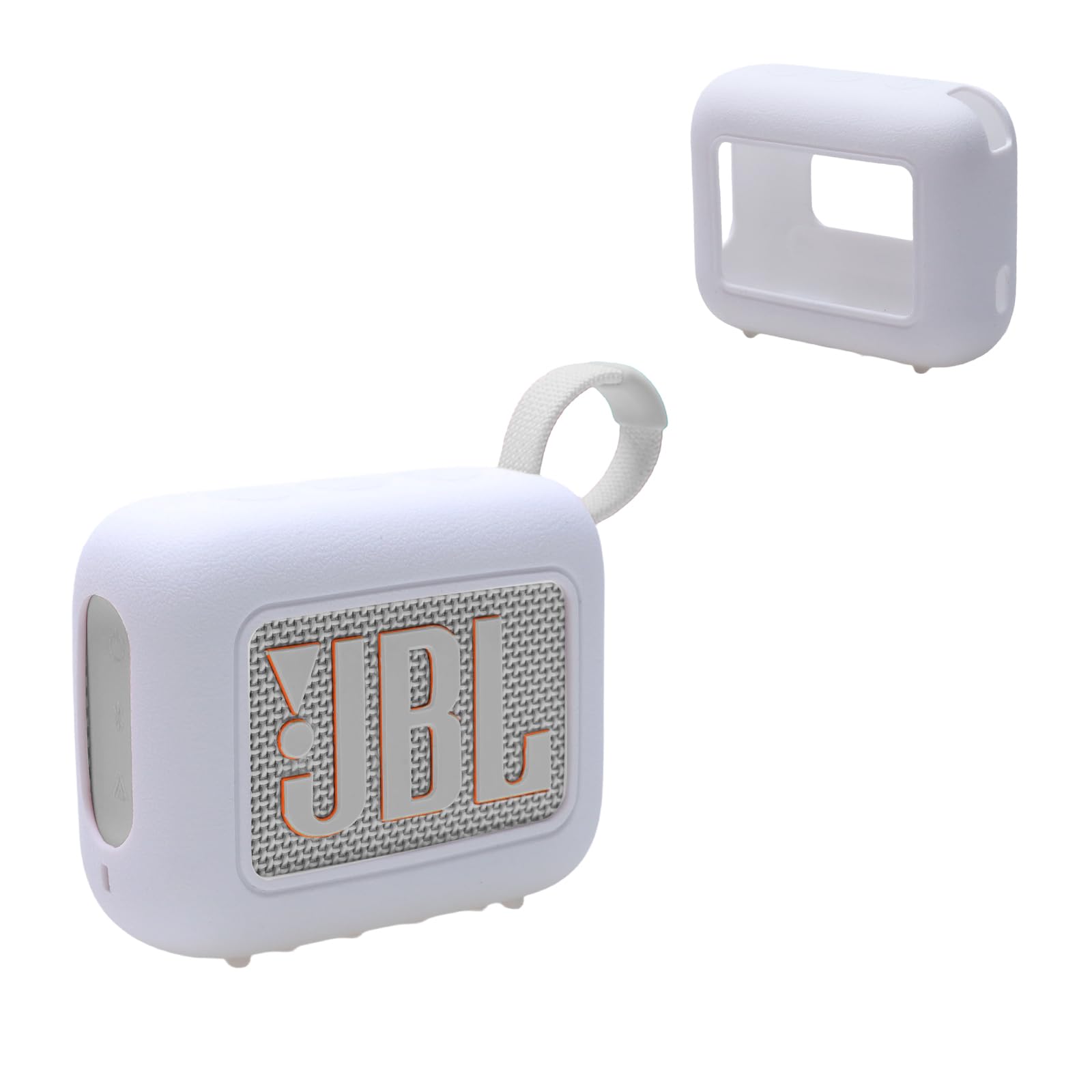Silicone Cover Case for JBL Go 4 Ultra-Portable Waterproof Speaker White