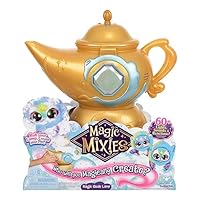 Magic Mixies Magic Genie Lamp with Interactive 8 inch Blue Plush Toy & 60+ Sounds and Reactions: Perform The Magic Steps to Unlock a Magic Ring & Reveal a Blue Genie Mixie From the Real Misting Lamp