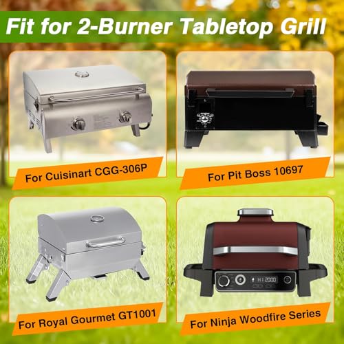 Image of EVRBUL Portable Grill Cover Fit for Cuisinart CGG-306 2 Burner Gas Grill, 420D Tabletop Grill Cover Fit for Pit Boss 10697 75275 Fit for Royal Gourmet GT1001, 25 inch L x 19 inch W x 15 inch H