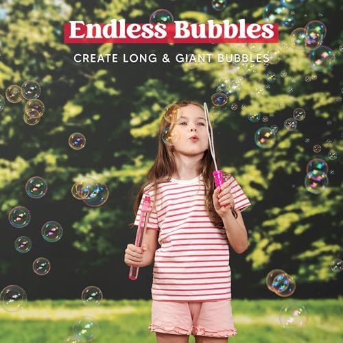 JOYIN 14.6ββ Big Bubble Wands for Kids, 6 PCS Bubble Wand with Refill Solution for Summer Toy Party Favor, Outdoors Toy Activity, Easter Basket Stuffers, Birthday Gift - 4