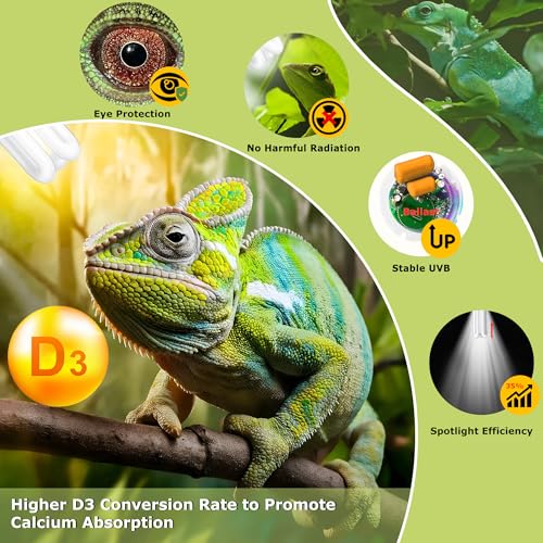 HARTOMPET UVB 5.0 Linear Lamp 13W, Compact Fluorescent Lamp, UVA-UVB Light for Terrarium Tropical & Sub-Tropical Terrariums, Ideal for Reptiles Chameleons, Iguanas, Turtles & Rainforest Reptile Tank - Thumbnail 5