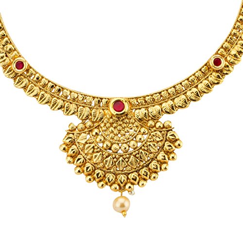 Petals Plated Necklace Set with Earrings (JG-NC-544)