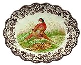 Spode Woodland Pheasant Oval Fluted Dish