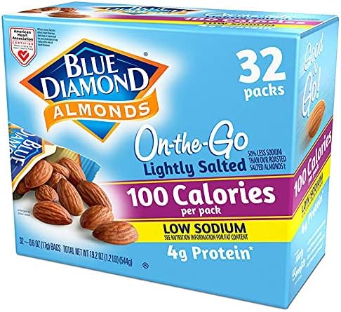 Blue Diamond AlmondsLightly Salted, Low Sodium, 100 Calorie Packs, 32 Count