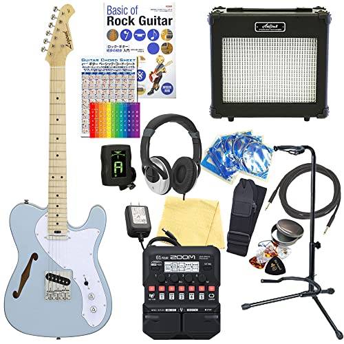 エレキギター 初心者セット テレキャスター シンライン タイプ 18点セット Legend LTE-69TL MIB 【ZOOM G1Four マルチエフェクター付】