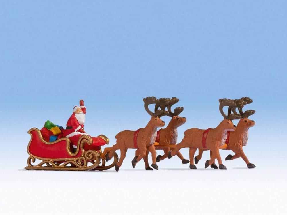 Santa Claus with Reindeer Hauled HO Gauge figures Noch 15924