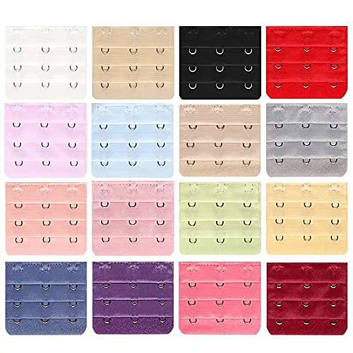 Extensor de Sujetador Extensores de Sujetador Accesorios de Sujetador 3 Filas de Extensión con de 3 Ganchos para Sujetador de Mujer 16 Colores Cover