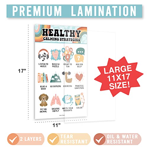 Hadley Designs Feelings Chart For Kids Ages 4-8 - Emotions Chart For Toddlers 3-5, Counseling Feelings Posters For Classroom Calming Corner, Social Emotional Learning Posters, Retro Classroom Decor - Image 3