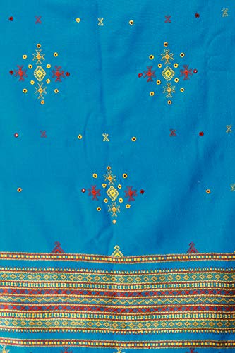 Image of Exotic India Women's Kutch Wool Shawl (SHV95--beige)