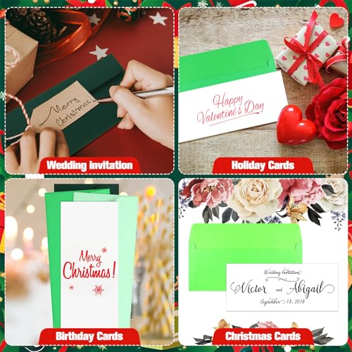 Image of Outus 500 Pcs #10 Colored Envelopes Business Adhesive,Green Series