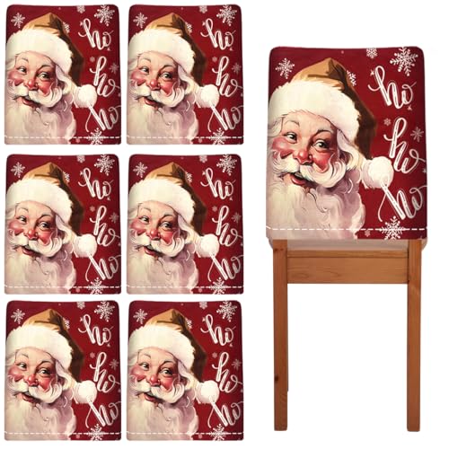 Daity Set di 6 coprisedie natalizie, in lino, 60 x 50 cm, per ristoranti, cucine, feste, festival